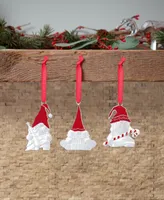 Nambe Set of 3 Mini Gnome Ornaments