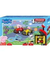 Carrera First Peppa Pig Kids GranPrix Spinner Slot Car Race Track