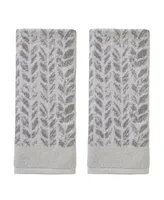 Skl Home Distressed Leaves Turkish Cotton 2 Piece Hand Towel Set, 26" x 16"