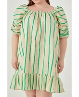 English Factory Plus Stripe Babydoll Dress