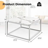 Costway Coffee Table Modern Rectangular Coffee Table Metal Frame