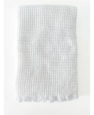 White Turkish Cotton Waffle Throw Blanket 50x70