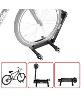 Bike Floor Stand - Foldable Bicycle Rack with Connection Points for Touchless Parking of Multiple Mountain, Road, or Bmx Bikes by Rad Sportz (Black)
