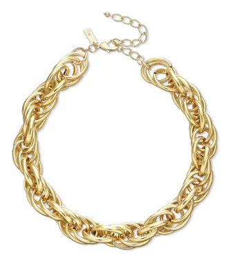 I.n.c. International Concepts Twisted Chain Frontal Necklace, 17" + 3" extender, Created for Macy's