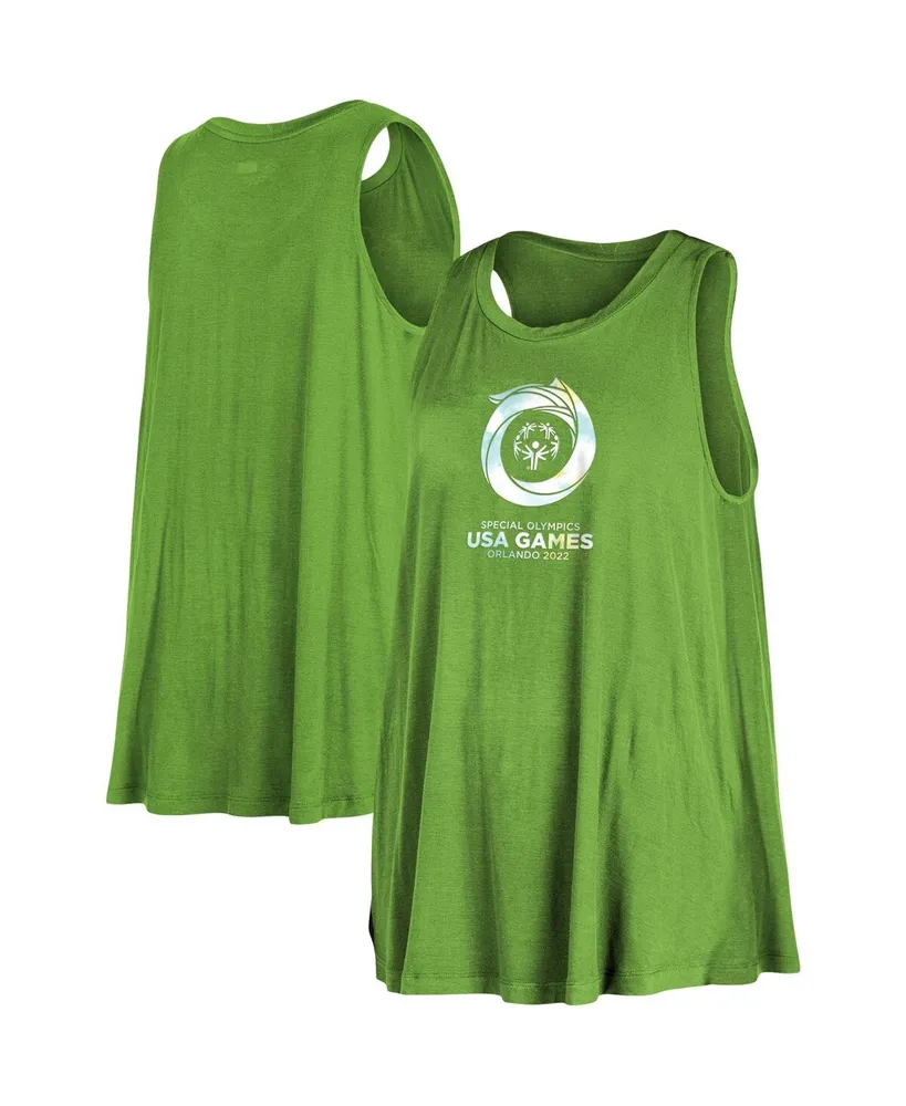 Women's New Era Apple Green 2022 Special Olympics Tank Top