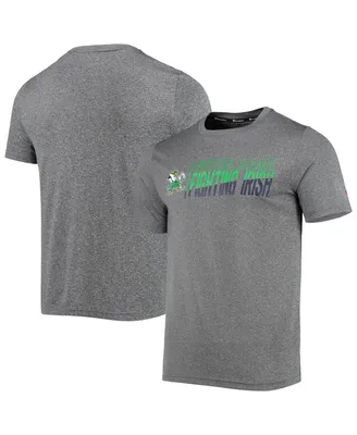 Men's Champion Gray Notre Dame Fighting Irish Slash Stack T-shirt