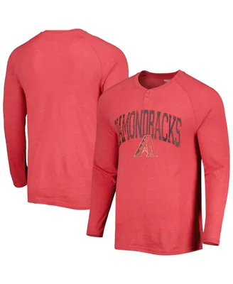 Men's Concepts Sport Red Arizona Diamondbacks Inertia Raglan Long Sleeve Henley T-shirt
