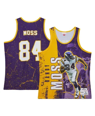 Men's Mitchell & Ness Randy Moss Purple Minnesota Vikings 1998 Player Burst Tank Top