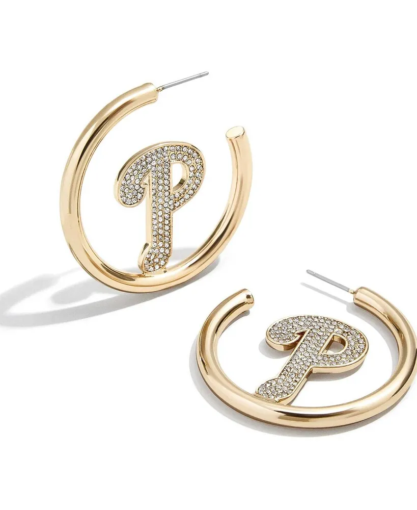 Women's Baublebar Philadelphia Phillies Hoops Earrings - Gold