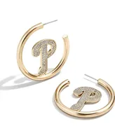 Women's Baublebar Philadelphia Phillies Hoops Earrings - Gold