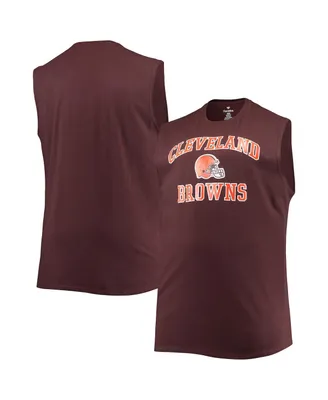 Men's Brown Cleveland Browns Big and Tall Muscle Tank Top