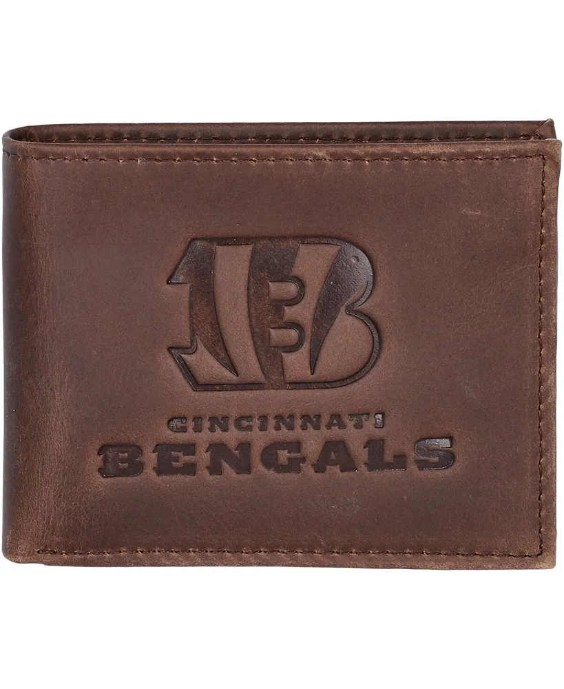 Men's Brown Cincinnati Bengals Bifold Leather Wallet