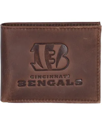 Men's Brown Cincinnati Bengals Bifold Leather Wallet