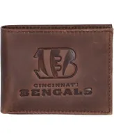 Men's Brown Cincinnati Bengals Bifold Leather Wallet