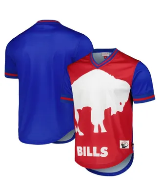 Men's Mitchell & Ness Royal Buffalo Bills Jumbotron 3.0 Mesh V-Neck T-shirt