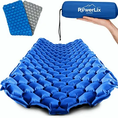 Powerlix Sleeping Pad - Ultralight Inflatable Mat, For Camping, Backpacking, Hiking