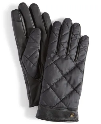 Cole Haan Women's Faux-Fur-Lined Quilted Puffer Gloves