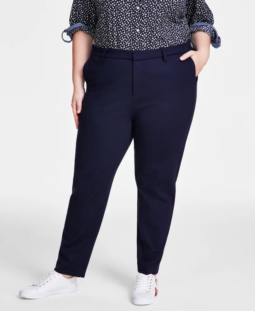 Plus Size Skinny Pull-On Ponte Pants, Created for Macy's