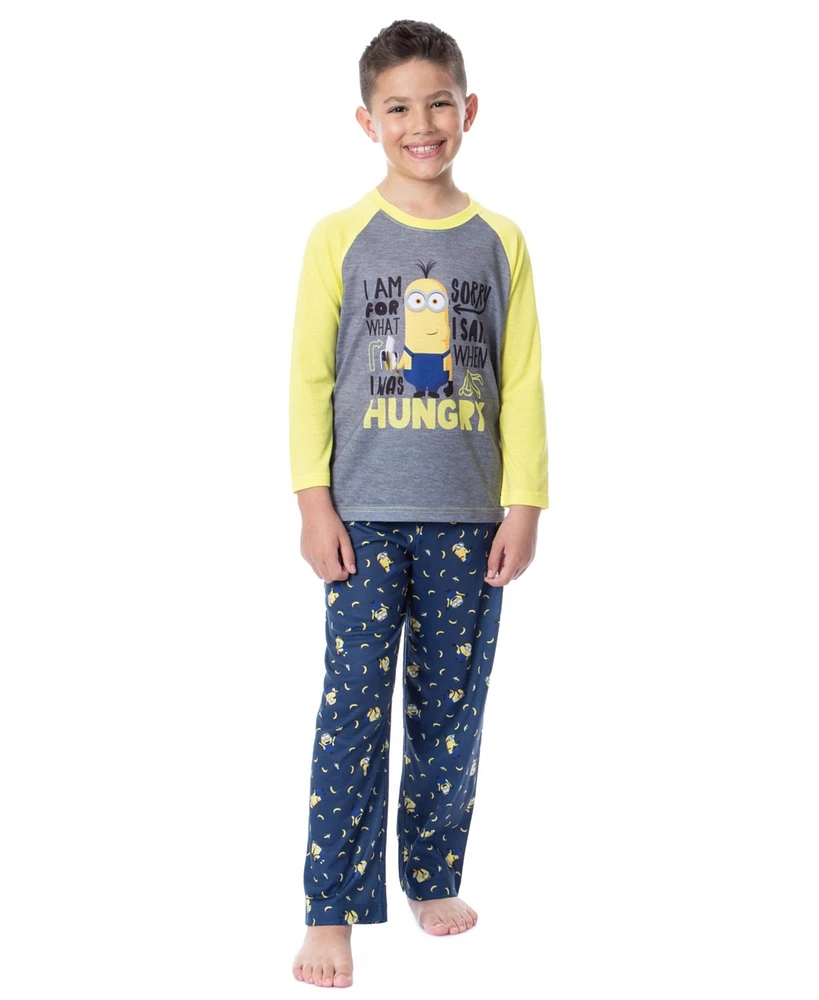 Despicible Me Boys Despicable Me Minions Sorry I Was Hungry Raglan Sleep Pajama Set