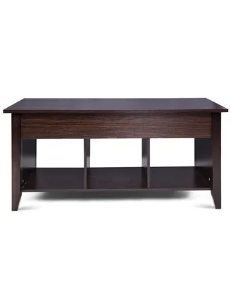 Lift Top Coffee Table w/ Hidden Compartment Storage Shelf Living Room Furniture