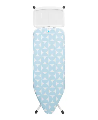 Ironing Board C, 49 x 18", 124 x 45 Centimeter with Solid Steam Unit Holder, 1" 25 Millimeter and White Frame