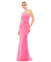 Women's Ieena Jersey One Shoulder Belted Trumpet Gown
