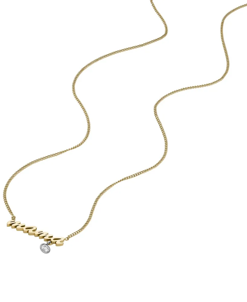 Fossil Two-Tone Sadie Name Stainless Steel Chain Necklace - Two