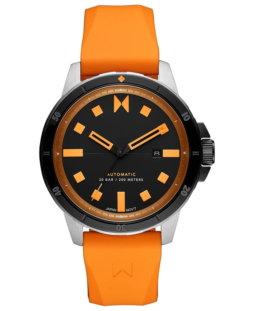 Mvmt Men's Minimal Sport Automatic Orange Silicone Strap Watch 45mm