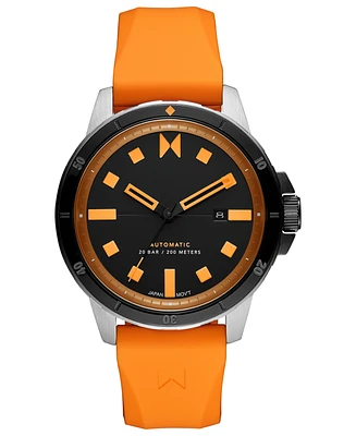 Mvmt Men's Minimal Sport Automatic Orange Silicone Strap Watch 45mm