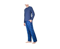 Sleep Hero Men's Henley Neck Knit Pajama Set