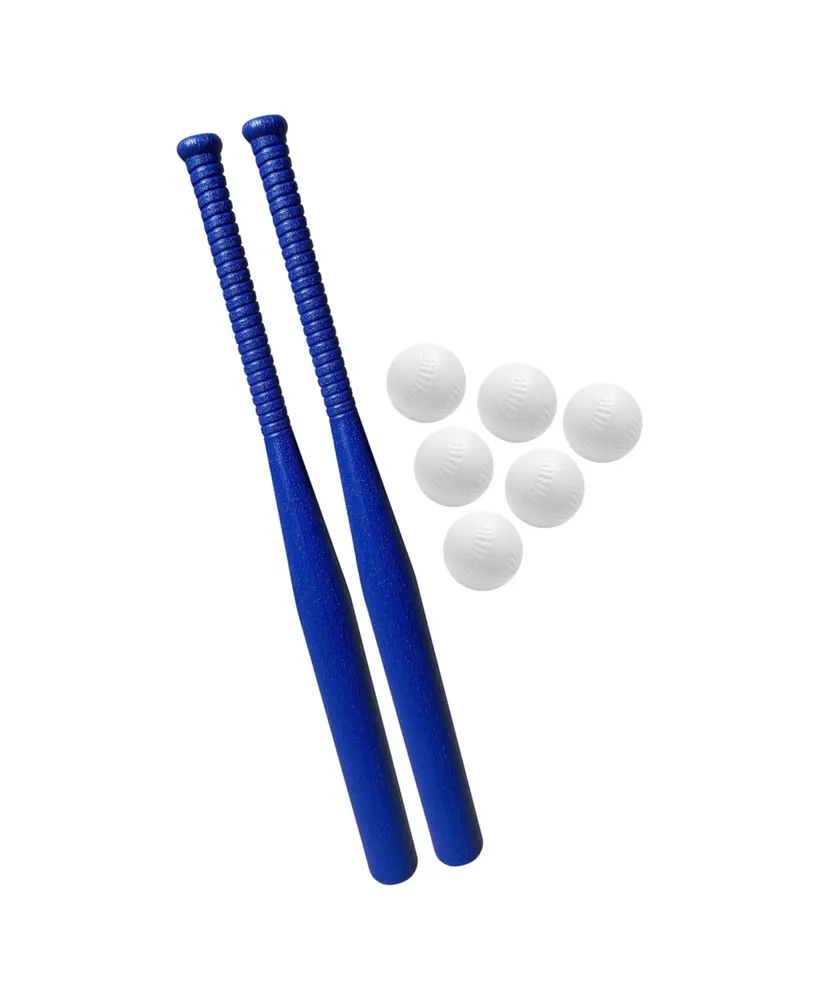 Backyard Plastic Baseball Set | (2) 32" Plastic Baseball Bats & (6) Plastic Baseballs | Great for Backyard Games & Parties | Safer Alternative to Kids