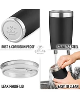 Zulay Kitchen 20oz Stainless Steel Tumbler With Lid and Straw - Sweat-Free Travel Coffee Mug Cups