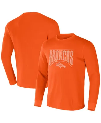 Men's Nfl x Darius Rucker Collection by Fanatics Orange Denver Broncos Long Sleeve Thermal T-shirt