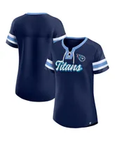 Women's Fanatics Navy Tennessee Titans Original State Lace-Up T-shirt