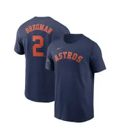 Men's Nike Alex Bregman Navy Houston Astros 2023 Gold Collection Name and Number T-shirt