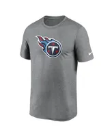 Men's Nike Heather Charcoal Tennessee Titans Legend Logo Performance T-shirt