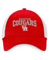 Men's Top of the World Red Houston Cougars Breakout Trucker Snapback Hat