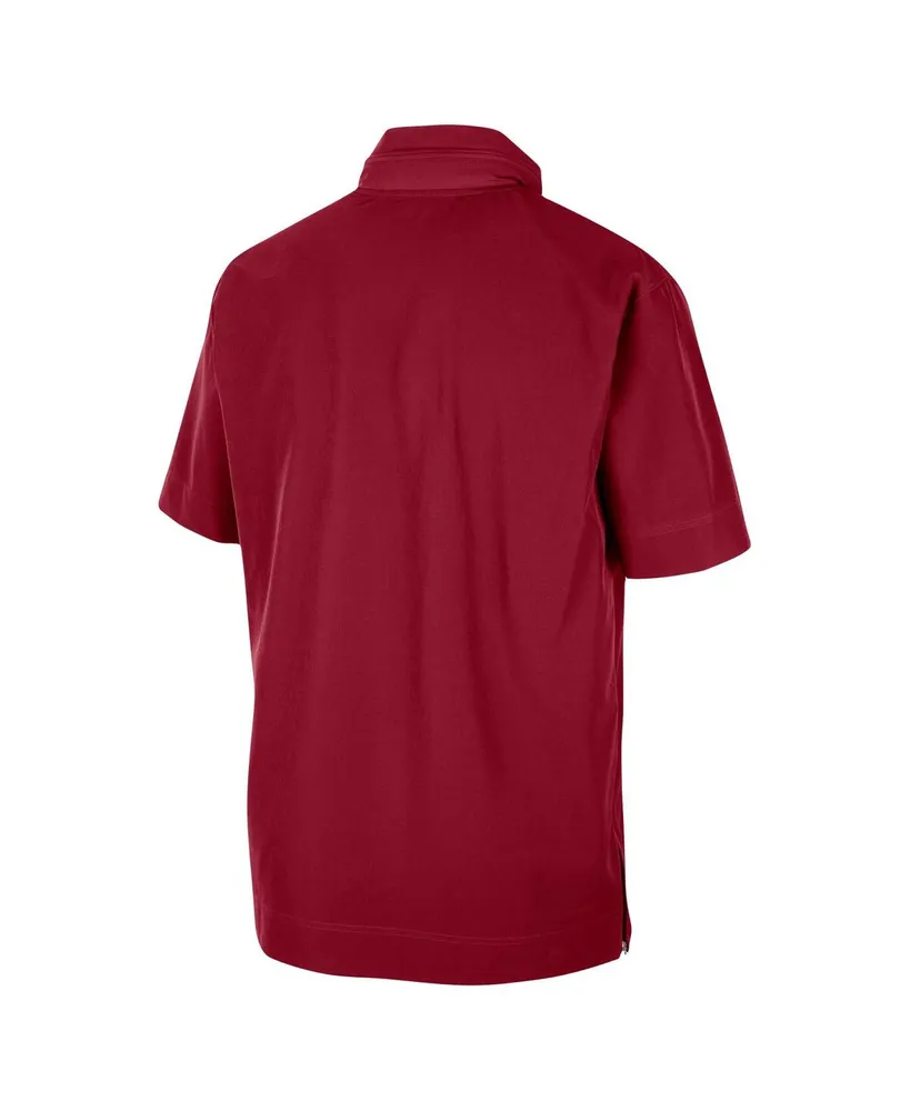 Men's Nike Crimson Alabama Tide Coaches Half-Zip Short Sleeve Jacket