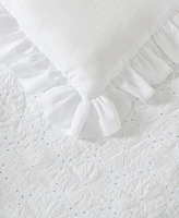 Laura Ashley Eyelet Ruffle Microfiber Piece Comforter Set