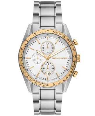Michael Kors Men's Accelerator Quartz Chronograph Silver-Tone Stainless Steel Watch 42mm - Silver