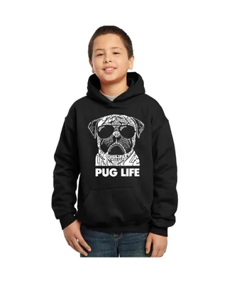 Big Boy's Word Art Hooded Sweatshirt - Pug Life