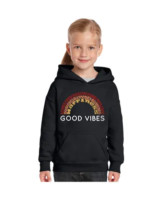 Big Girl's Word Art Hooded Sweatshirt - Good Vibes