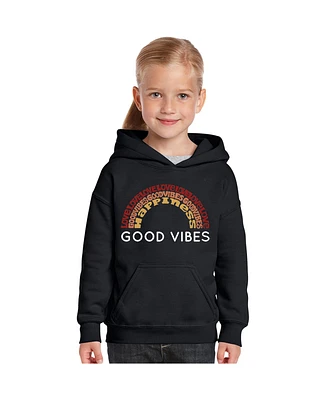 La Pop Art Girls Word Hooded Sweatshirt - Good Vibes