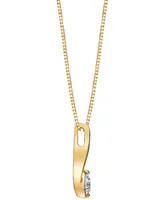 Sirena Diamond Solitaire Two-Tone 18" Pendant Necklace (1/4 ct. t.w.) in 14k Two-Tone Gold