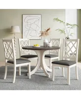 Simplie Fun Mid-Century Solid Wood 5-Piece Round Dining Table Set, Kitchen Table Set with Chairs