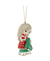 Precious Moments Sweet Christmas Wishes 2023 Dated Girl Bisque Porcelain Ornament