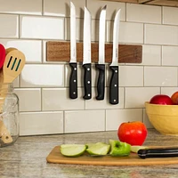 Zulay Kitchen Seamless Bamboo Wood Magnetic Knife Holder - Wooden Strip for Organizing your