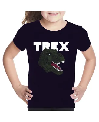 Big Girl's Word Art T-shirt - T-Rex Head
