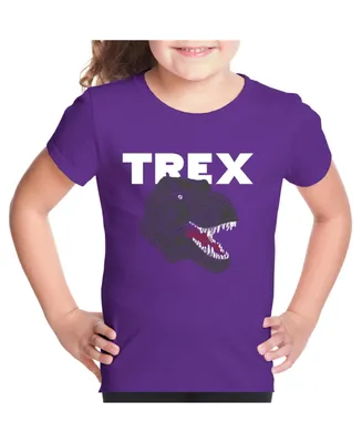 Big Girl's Word Art T-shirt - T-Rex Head