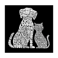 Big Girl's Word Art Long Sleeve T-Shirt - Dogs and Cats